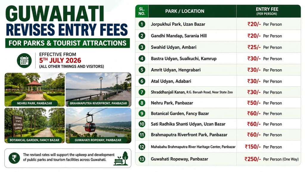 Guwahati revises park entry fees